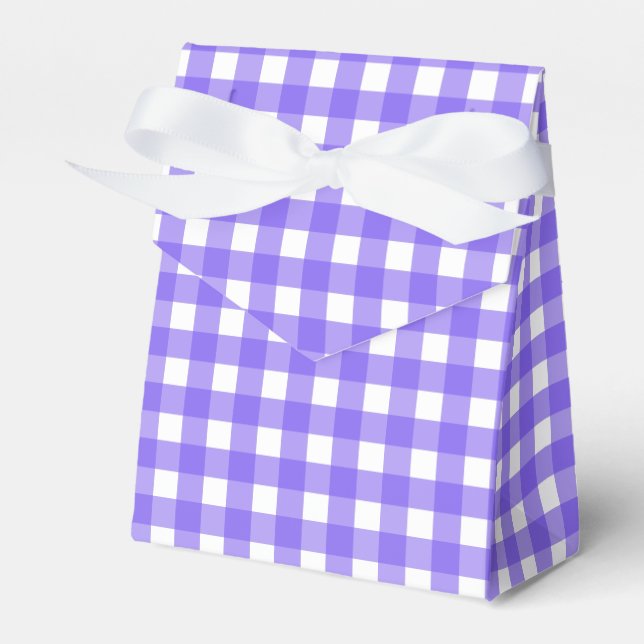 Periwinkle and white gingham favour box (Front Side)