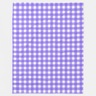 Periwinkle and white gingham fleece blanket