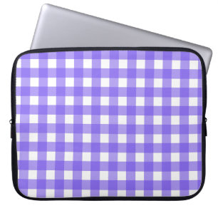 Periwinkle and white gingham laptop sleeve