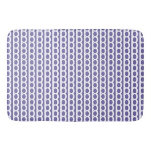 Periwinkle and white Modern bubble Waves Bath Mat