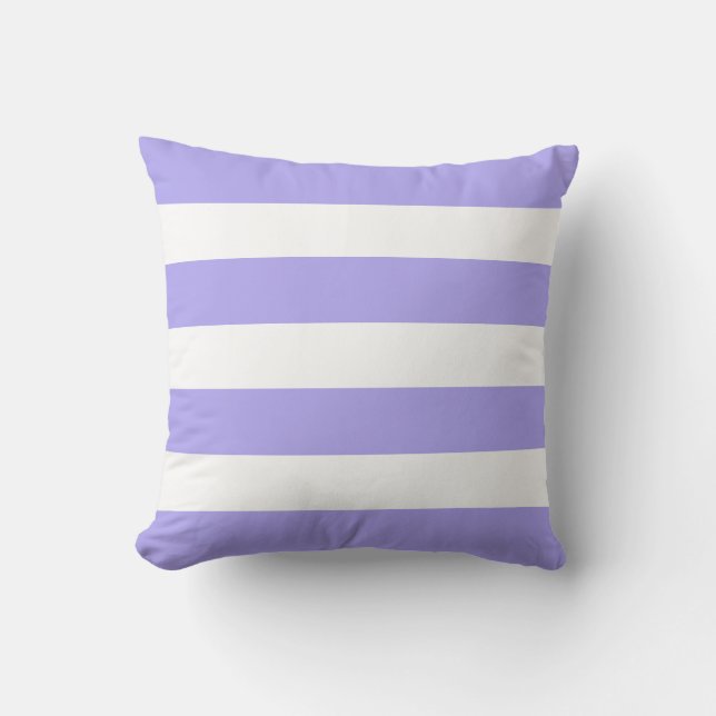Periwinkle and white striped cushion (Front)