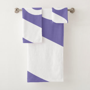 Periwinkle and White Swirl Wave Bath Towel Set