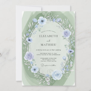 Periwinkle Anemone Wedding Invitation