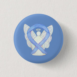 Periwinkle Angel Awareness Ribbon Custom Art Pins