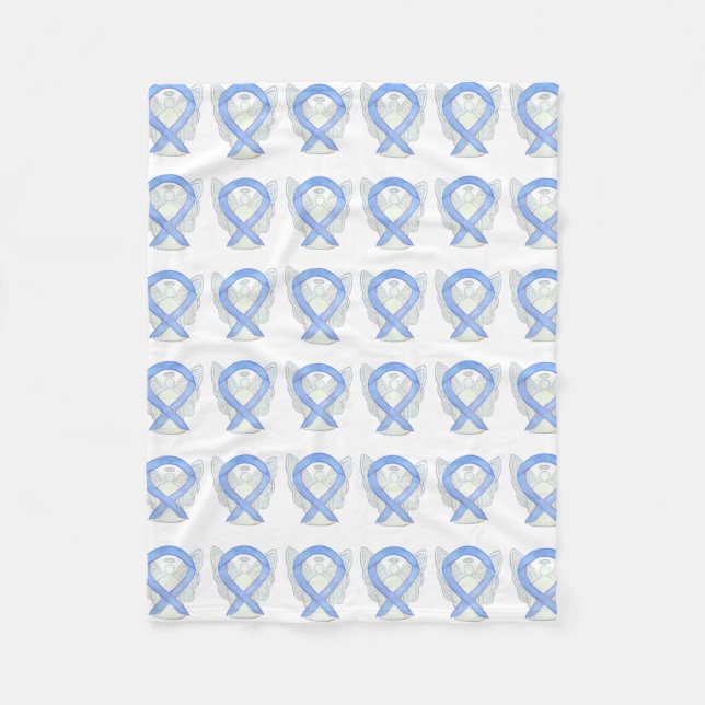 Periwinkle Angel Awareness Ribbon Soft Blankets (Front)