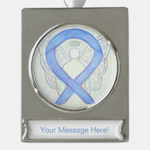 Periwinkle Awareness Ribbon Angel Custom Ornament