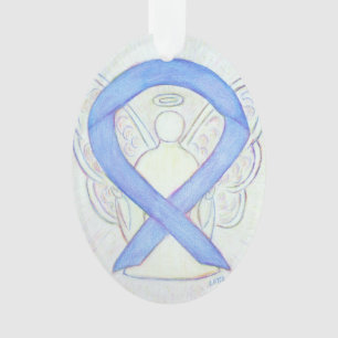 Periwinkle Awareness Ribbon Angel Ornament Pendant