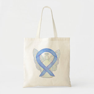 Periwinkle Awareness Ribbon Custom Art Tote Bag