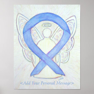 Periwinkle Awareness Ribbon Guardian Angel Print