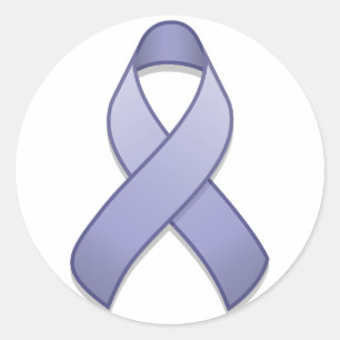 Periwinkle Awareness Ribbon Round Sticker