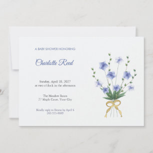 Periwinkle Bellflower Baby Shower Invitation