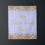 Periwinkle Birthday Party Light Purple Photo Booth Tapestry<br><div class="desc">custom backdrop for her bachelorette,  personalised 15th 18th 20th 45th,  glitter anniversary sweet 16 16th,  personalised 30th 21st 25th 35th,  bridal shower hen do night,  woman daughter girl wife prop,  high school graduate college sparkle,  quinceanera 40th 50th 60th 70th,  bride sparkly vow renewal graduation,  university trip photobooth pale gold</div>