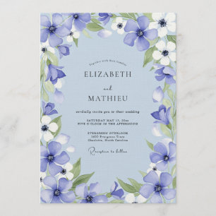 Periwinkle Bloom Whimsy Wedding Invitation