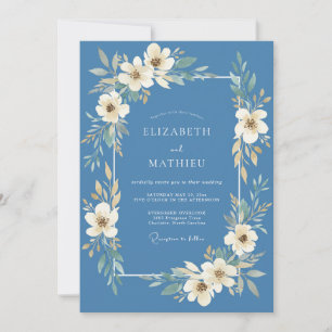 Periwinkle Blossom Romantic Wedding Invitation