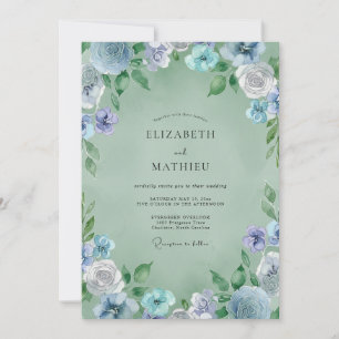 Periwinkle Blossom Wedding Invitation