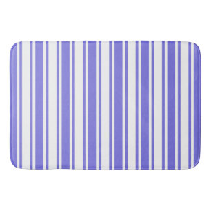 Periwinkle blue and white candy stripes bath mat