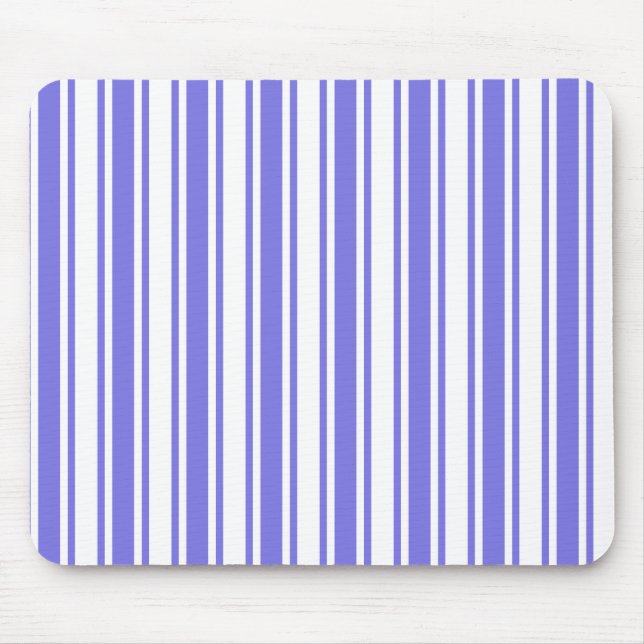 Periwinkle blue and white candy stripes mouse pad (Front)
