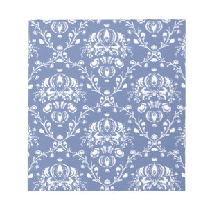 Periwinkle Blue and White Damask Notepad