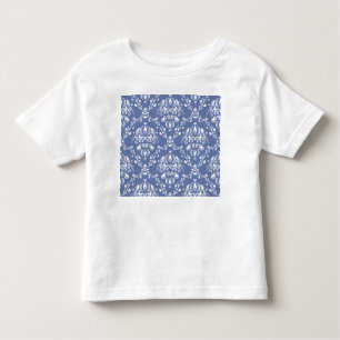 Periwinkle Blue and White Damask Toddler T-Shirt