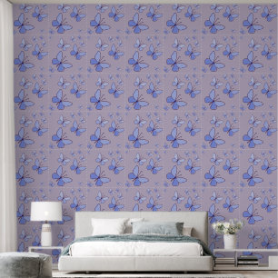 Periwinkle Blue Butterfly Flutter Lavender Grey Wallpaper