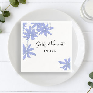 Periwinkle Blue Daisies Wedding Napkin