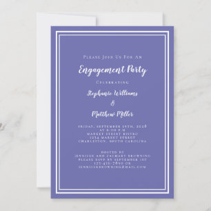 Periwinkle Blue Engagement Party Minimalist Simple Invitation