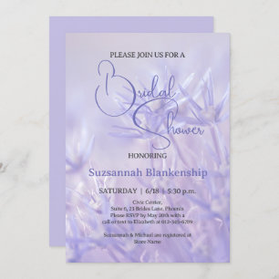 Periwinkle Blue Floral Background Bridal Shower  Invitation