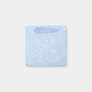 Periwinkle Blue Glitter Glam Note Pad