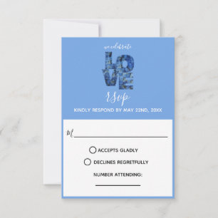 Periwinkle Blue Hydrangea Wedding Response Card