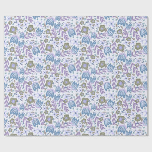 Periwinkle Blue & Lavender Wildflower Wrapping Paper
