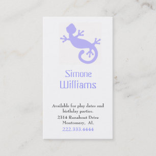 Periwinkle Blue Lizard Kid's Play Date Card