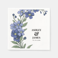 Periwinkle Blue Modern Floral Wedding