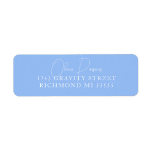 Periwinkle Blue Modern Minimally Scripted Return Address Label