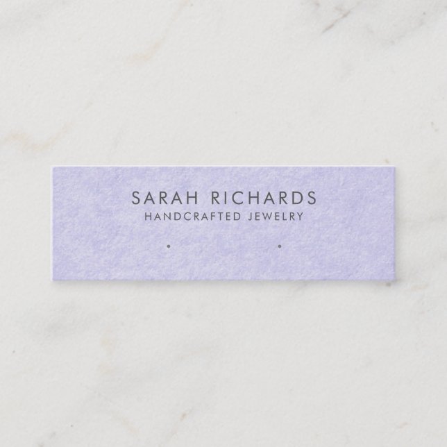 Periwinkle Blue Purple Jewellery Earring Display Mini Business Card (Front)
