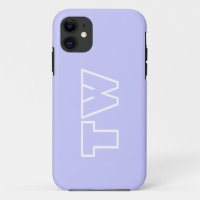 Periwinkle Blue Solid Colour | Minimalist Monogram