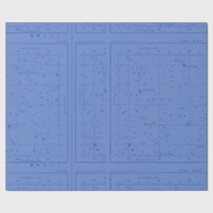 Periwinkle Blue Star Map Wrapping Paper