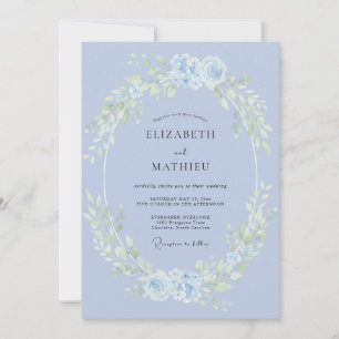 Periwinkle Blue Sublime Watercolor Wedding Invitation
