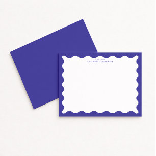 Periwinkle Blue Wavy Frame Note Card