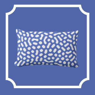 Periwinkle Blue with White Jelly Bean like shapes Lumbar Cushion