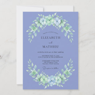 Periwinkle Botanical Bloom Wedding Invitation