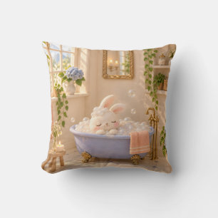 Periwinkle Bunny Bubble Bath Sunny Cottage Cushion