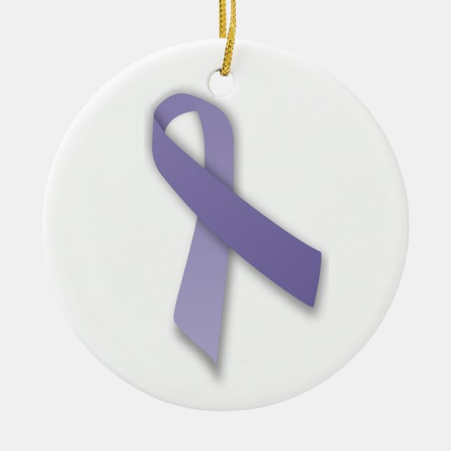 Periwinkle Cancer and Political Statement Ribbon Ceramic Tree Decoration (Front)