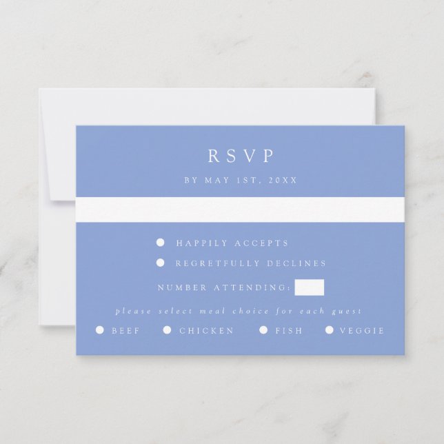 Periwinkle Coordinate Wedding RSVP Card (Front)