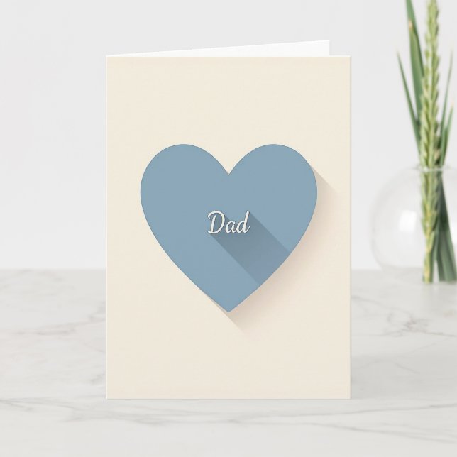 Periwinkle Dad Heart Day Card (Front)