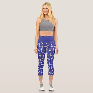 Periwinkle Daisy  Floral high Waisted Leggings