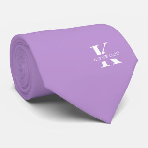 Periwinkle Elegant Monogram+Name one-Sided Tie
