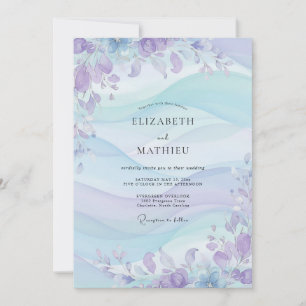 Periwinkle Ethereal Flora Wedding Invitation