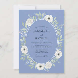 Periwinkle Ethereal Floral Wedding Invitation
