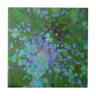 Periwinkle Explosion Holographic Abstract Art  Ceramic Tile
