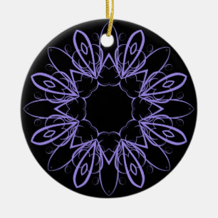 Periwinkle fancy mandala ceramic ornament